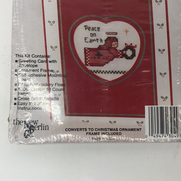 The New Berlin Counted Cross Stitch Greeting Card Kit 'Peace On Earth' Ornament - Picture 6 of 9